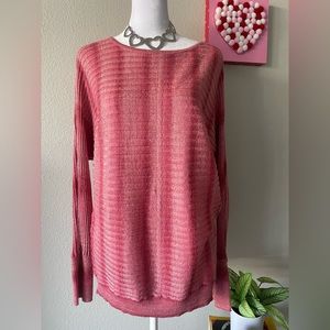 New York & Co Women’s Drop Shoulder Long Sleeve Ribbed textured Blouse - Sz L